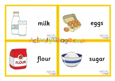 Pancake Day flash cards - small