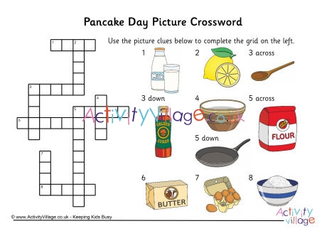 Pancake Day picture crossword