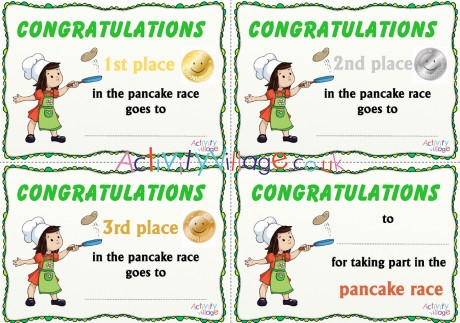 Pancake Race Certificate