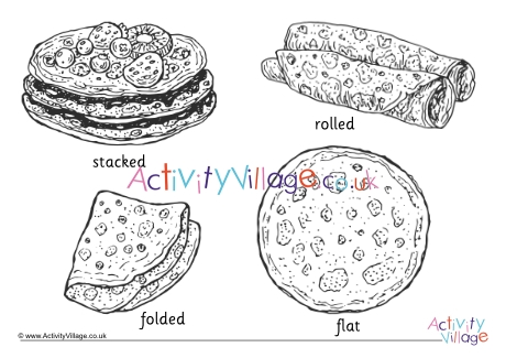 Pancakes colouring page