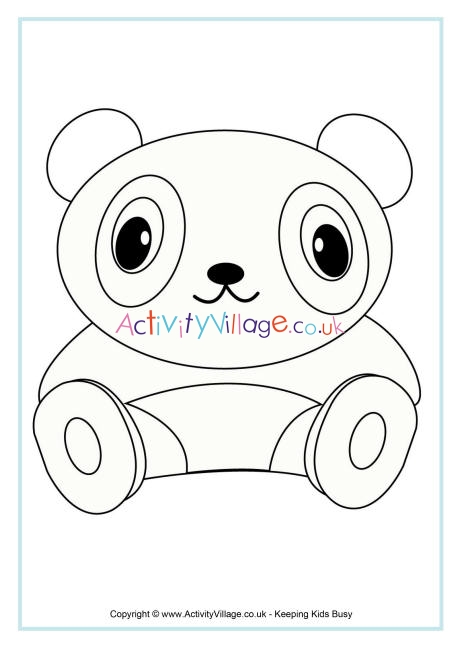 Panda colouring page