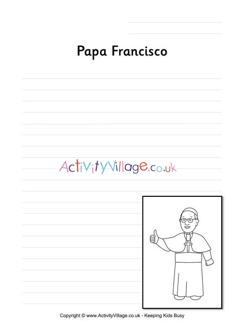 Papa Francisco writing page