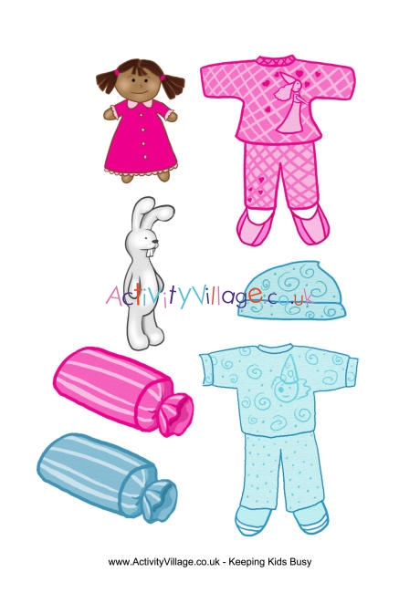 Paper dolls night clothes