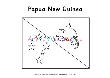Papua New Guinea flag colouring page