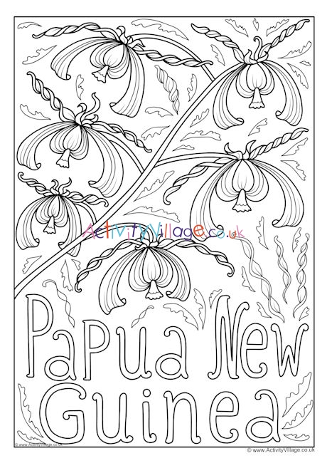 Papua New Guinea national flower colouring page