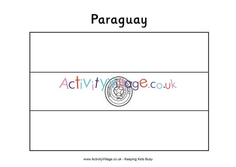 Paraguay flag colouring page