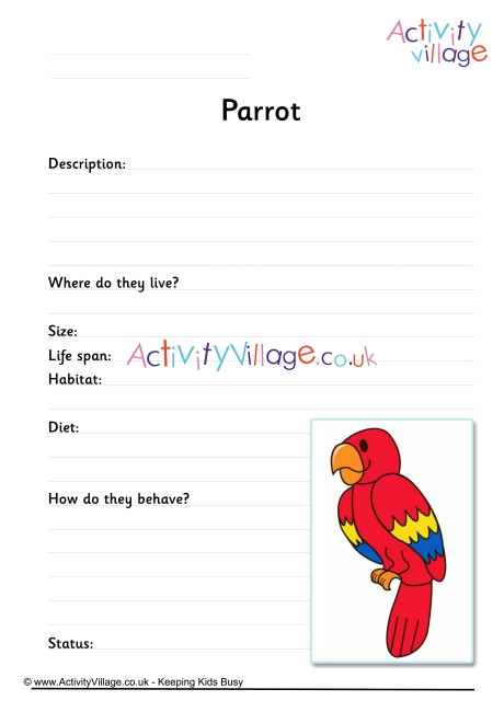 Parrot Worksheet