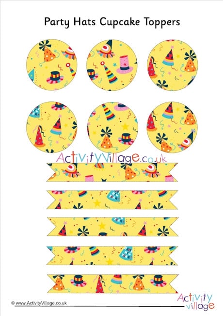 Party Hats Cupcake Toppers
