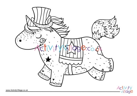 Patriotic Unicorn Colouring Page