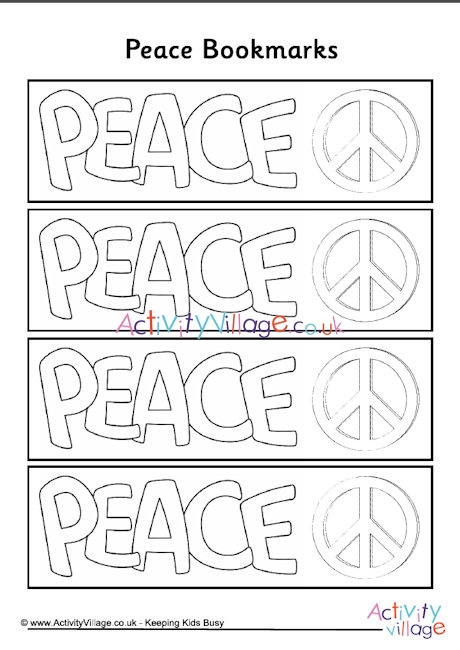 Peace colouring bookmarks