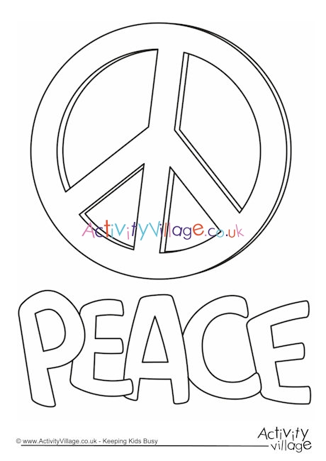 Peace colouring page