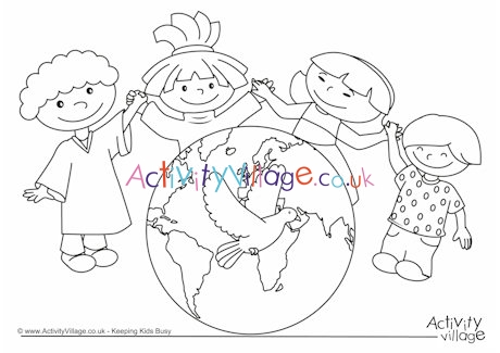 Peace day colouring page