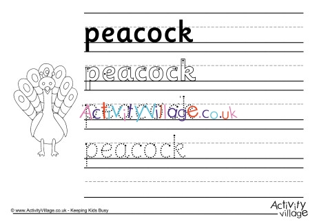 Peacock Handwriting Worksheet