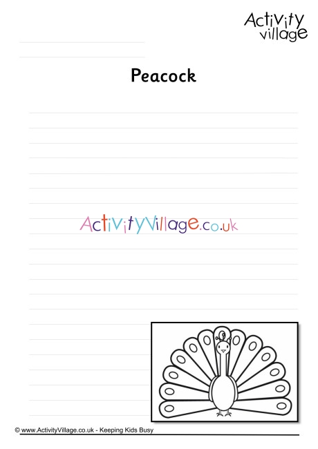 Peacock Writing Page