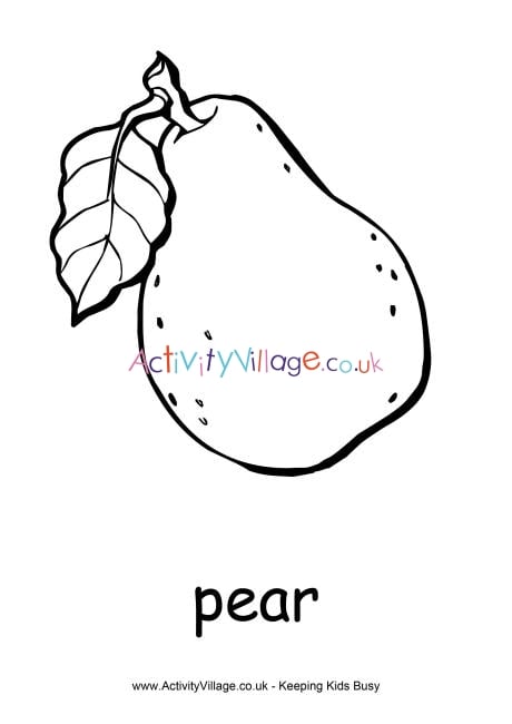 Pear colouring page