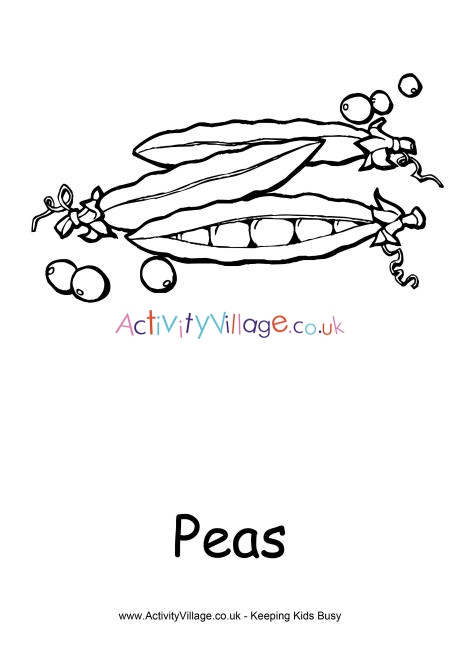 Peas colouring page