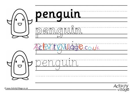 Penguin Handwriting Worksheet