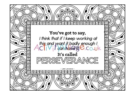Perseverance Colouring Page