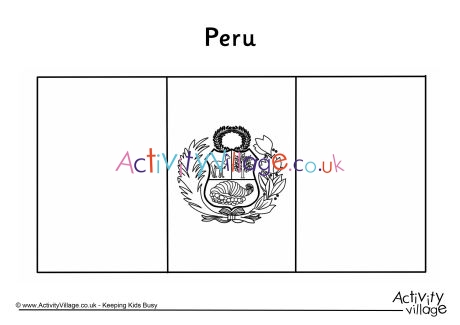 Peru flag colouring page