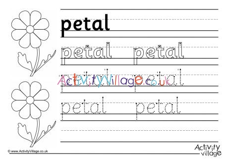 Petal Handwriting Worksheet