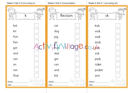 Phase Two Reading Practice Slips - Bordered