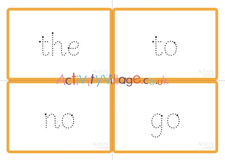 Phase Two tricky word cards - tracing - dots