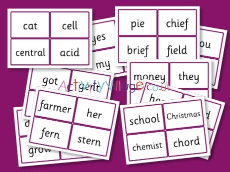 Phase Five word cards - Known Graphemes - alternative prounciation - Set 2