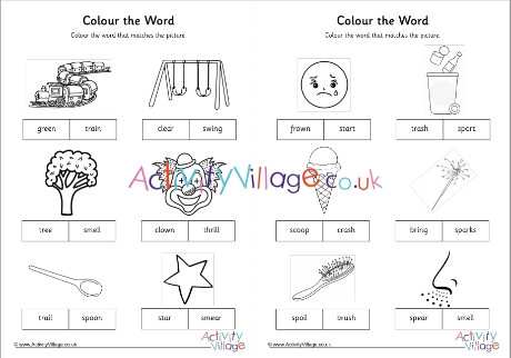 Phase Four colour the word activity - words using Phase Three graphemes