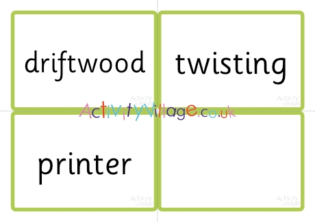 Phase Four word cards - CCVCC, CCCVC and CCCVCC polysyllabic words