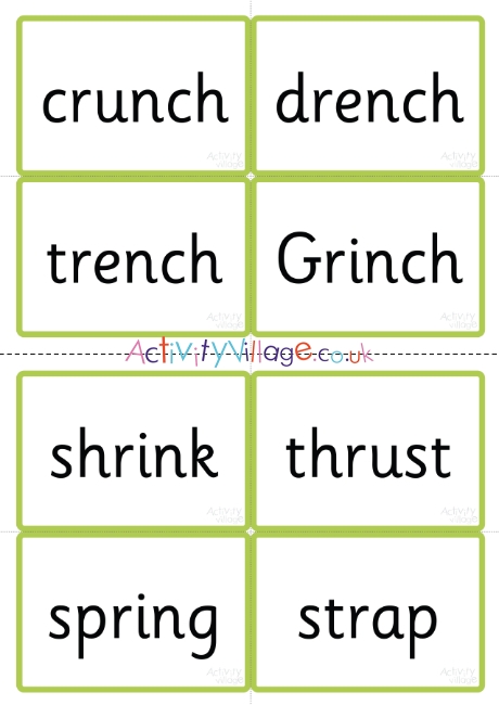 Phase Four word cards - CCVCC, CCCVC and CCCVCC words using Phase Three graphemes