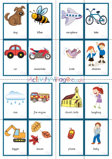 Phonics Phase One Environmental Sounds Flash Cards