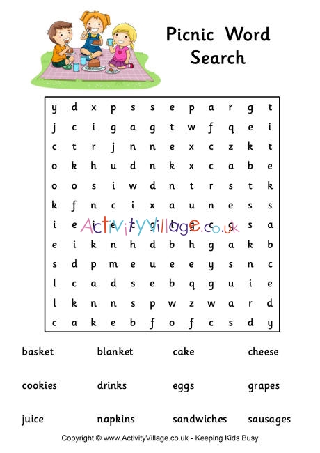 Picnic word search