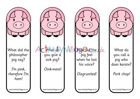 Pig Bookmarks Jokes