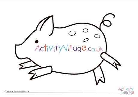 Pig colouring page 4