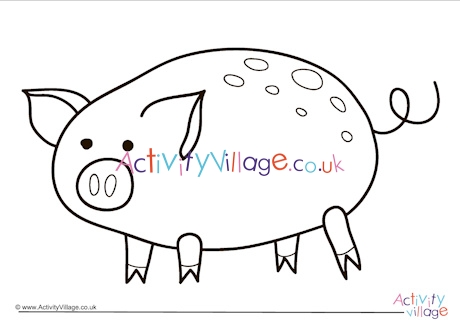 Pig colouring page 5