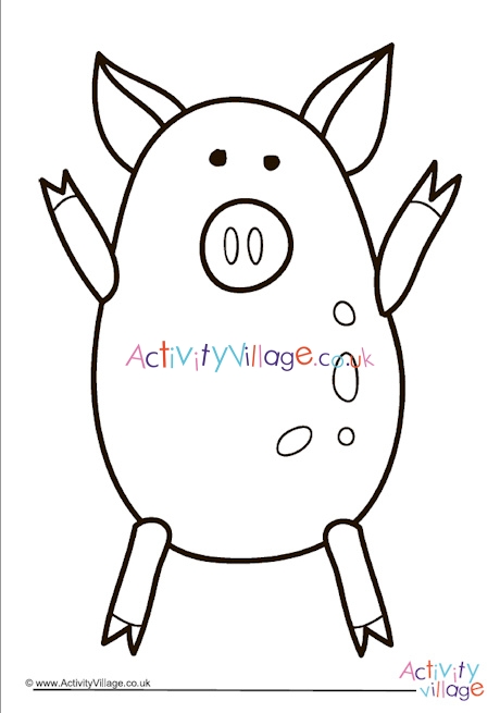 Pig colouring page 6
