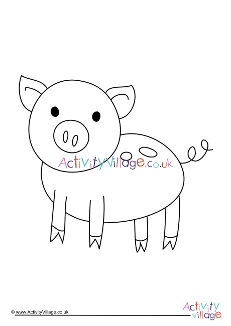 Pig Colouring Page 9