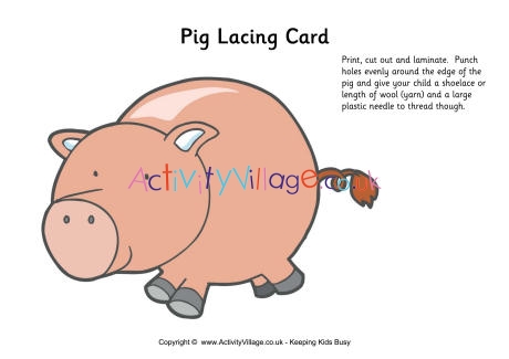 Pig lacing card