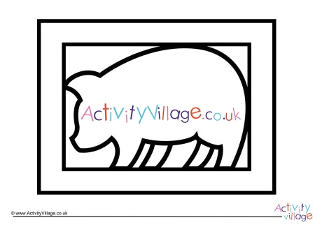 Pig paper cut template