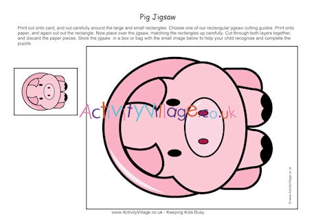Pig Printable Jigsaw