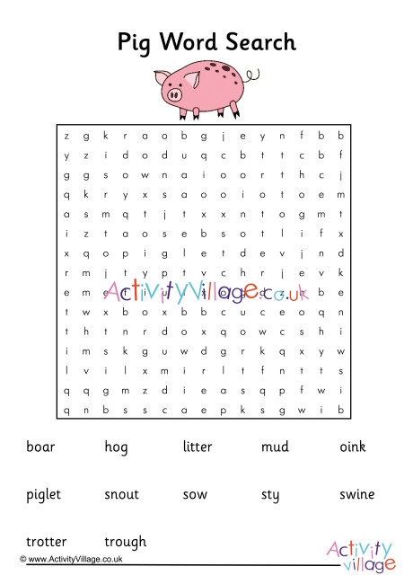 Pig Word Search