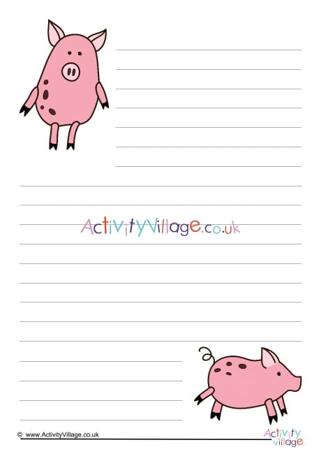 Pig Writing Paper 2