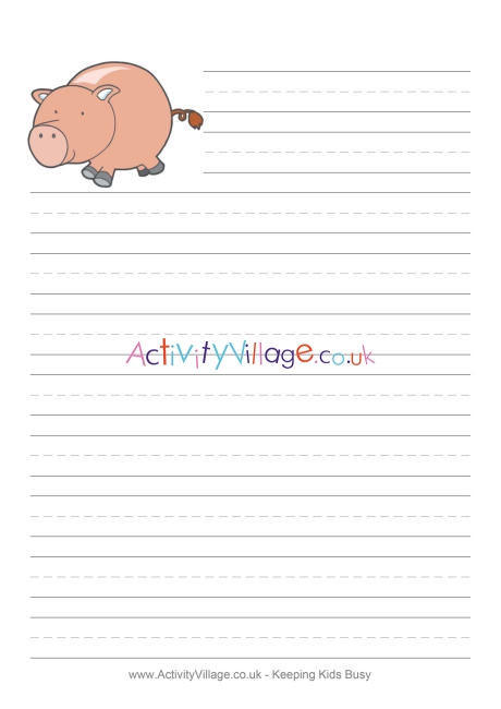 Pig writing paper