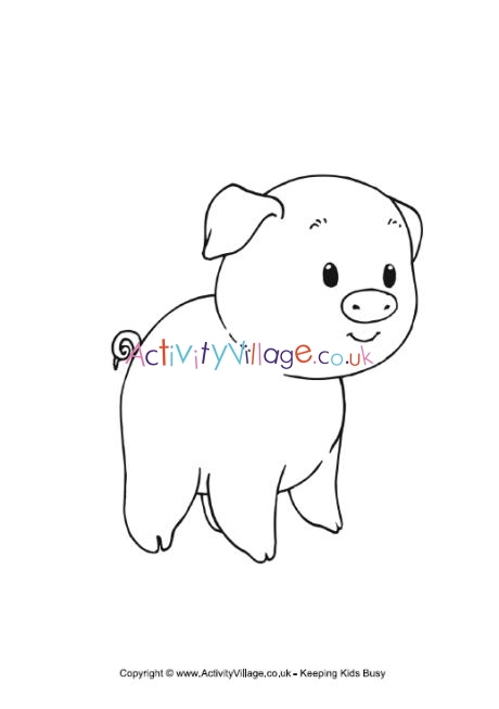 Piglet colouring page
