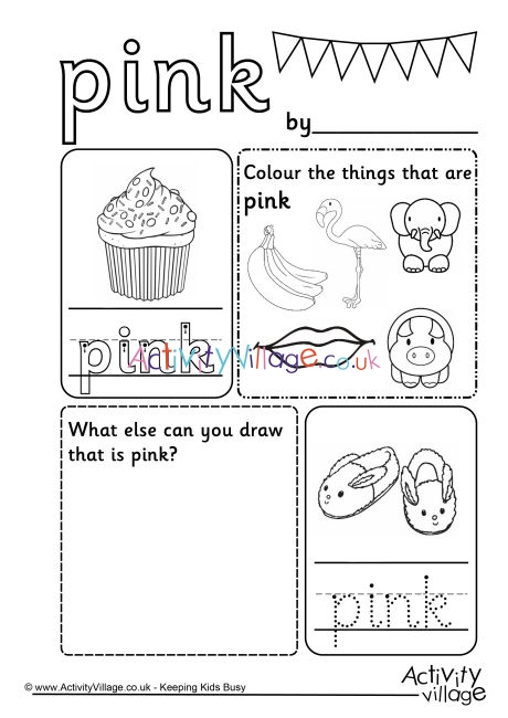 Pink Colour Worksheet