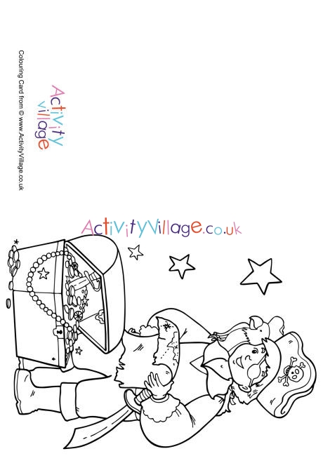 Pirate Colouring Card