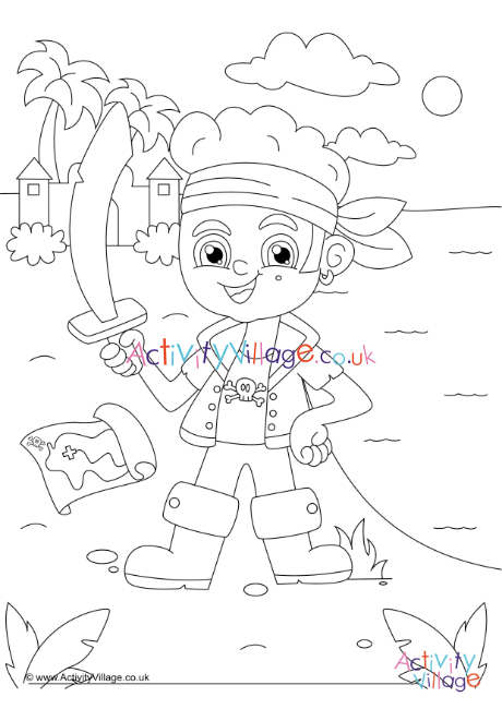 Pirate colouring page 6