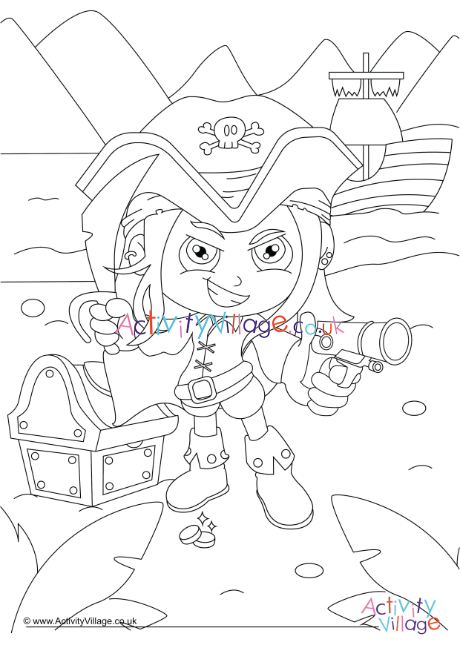 Pirate colouring page 7
