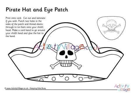 Pirate Hat and Eye Patch Colouring