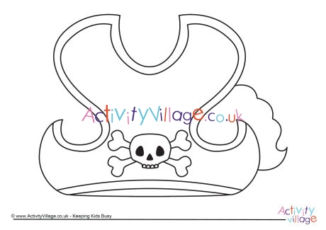 Pirate hat colouring page